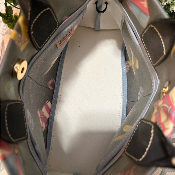 Dooney & Bourke Mini Tassel Tote Shoulder Bag Handbag Purse Smoky Glay BLK NWOT - Picture 9 of 11